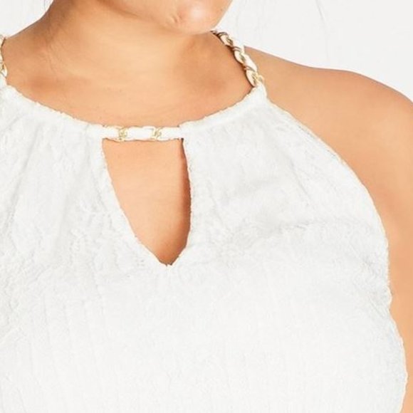 Plus 14/XS Ivory Studio 54 Maxi Dress - Picture 3 of 8